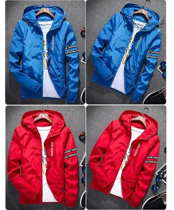 Men's Lightweight Hooded Windbreaker Jacket - Water-Resistant Outdoor Shell