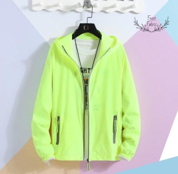 Men's Lightweight Hooded Windbreaker: Reflective Zipper, Casual Outdoor All-Season Jacket