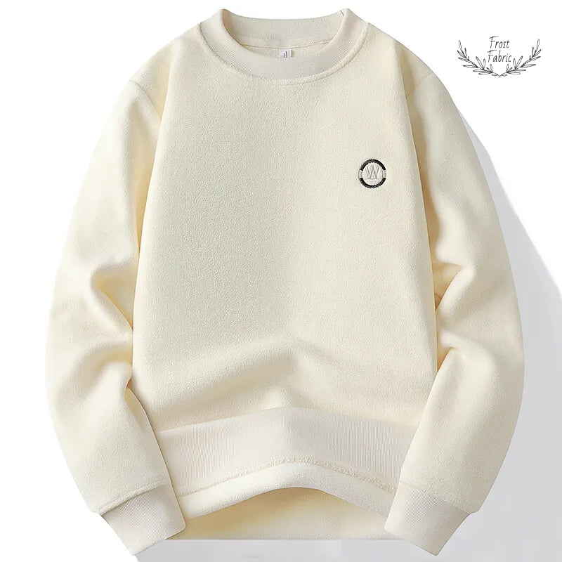 Men's Luxury Fleece-Lined Embroidered Hoodie: Thick Comfortable Winter Pullover