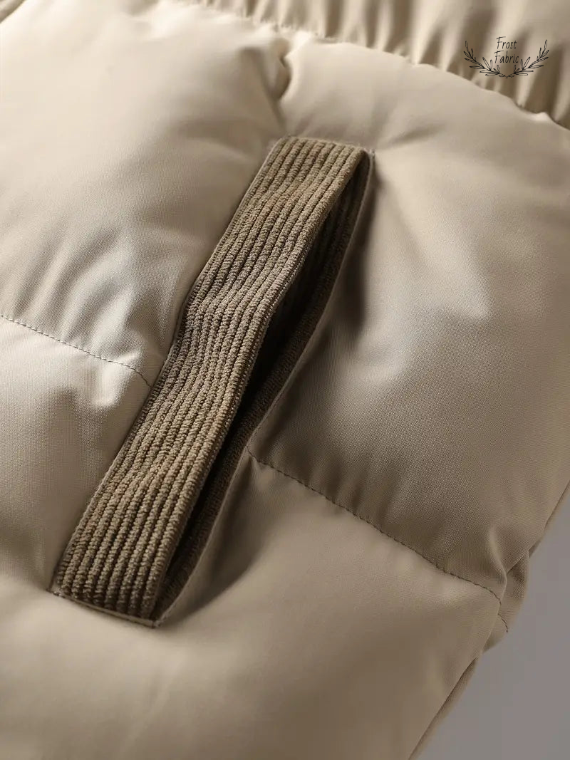 Men's Milano Italia Corduroy Panel Puffer Jacket with Detachable Hood