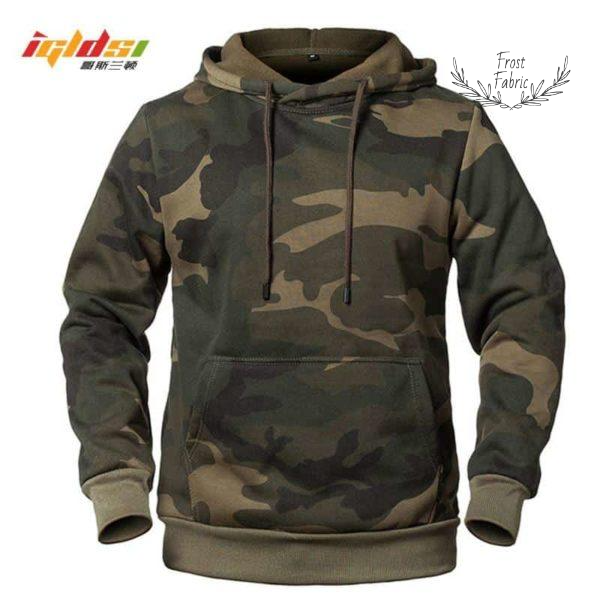 Men's Military Camouflage Pullover Hoodie - Warm Durable Fleece Camo Sweatshirt