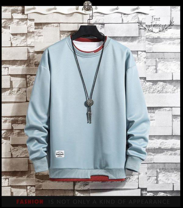 Men's Minimalist Crewneck Sweatshirt: Premium Cotton-Blend Casual Streetwear Pullover