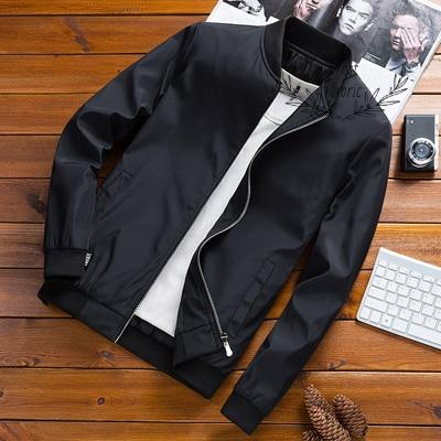 Men's Minimalist Lightweight Bomber Jacket - Casual Streetwear Design Outerwear