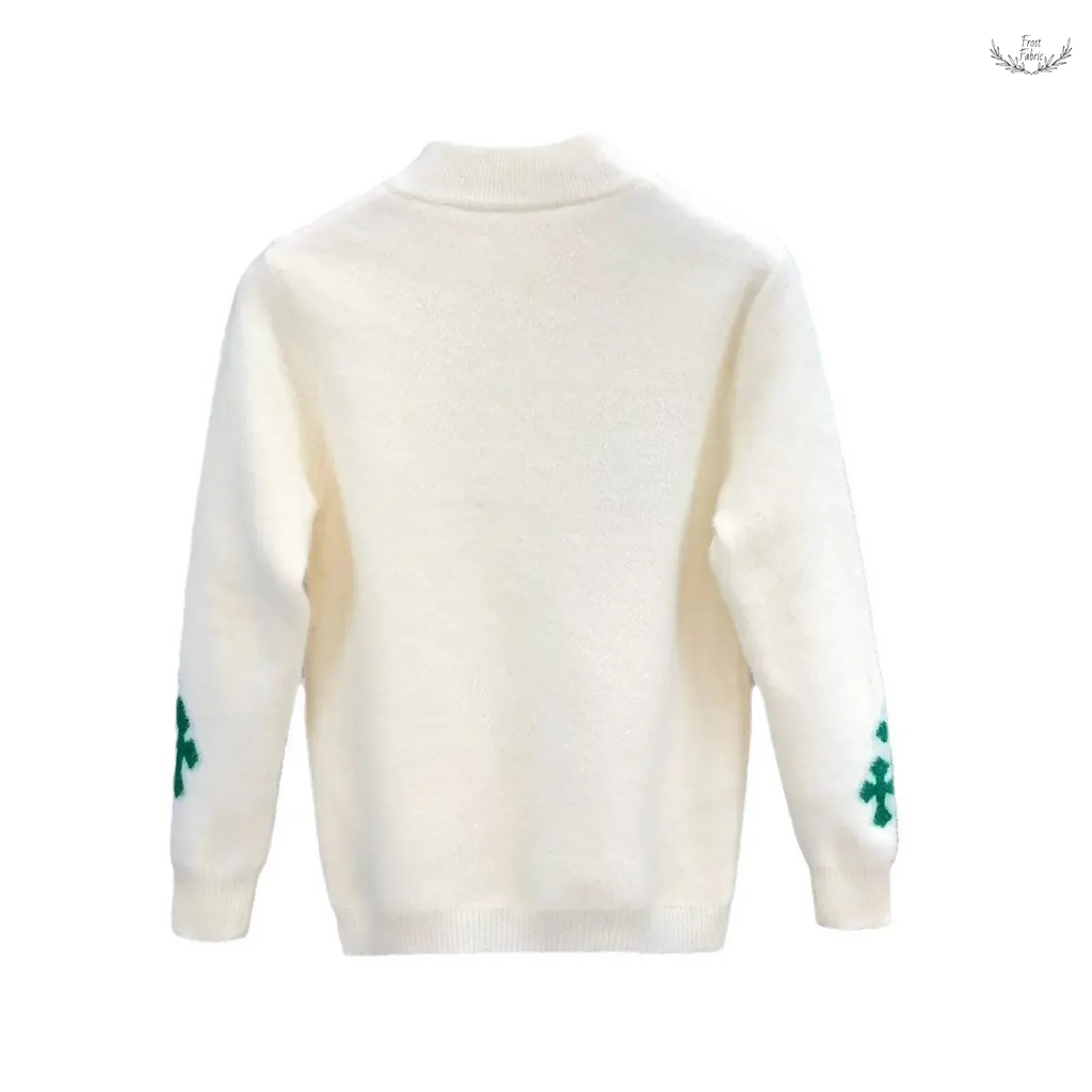Frost & Fabric Men's Plush Mink Velvet Knit Sweater for Warm Autumn Winter