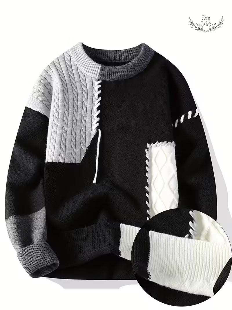 Frost & Fabric Men's Premium Classic Winter Knit Sweater: Warm, Cozy, Timeless Style