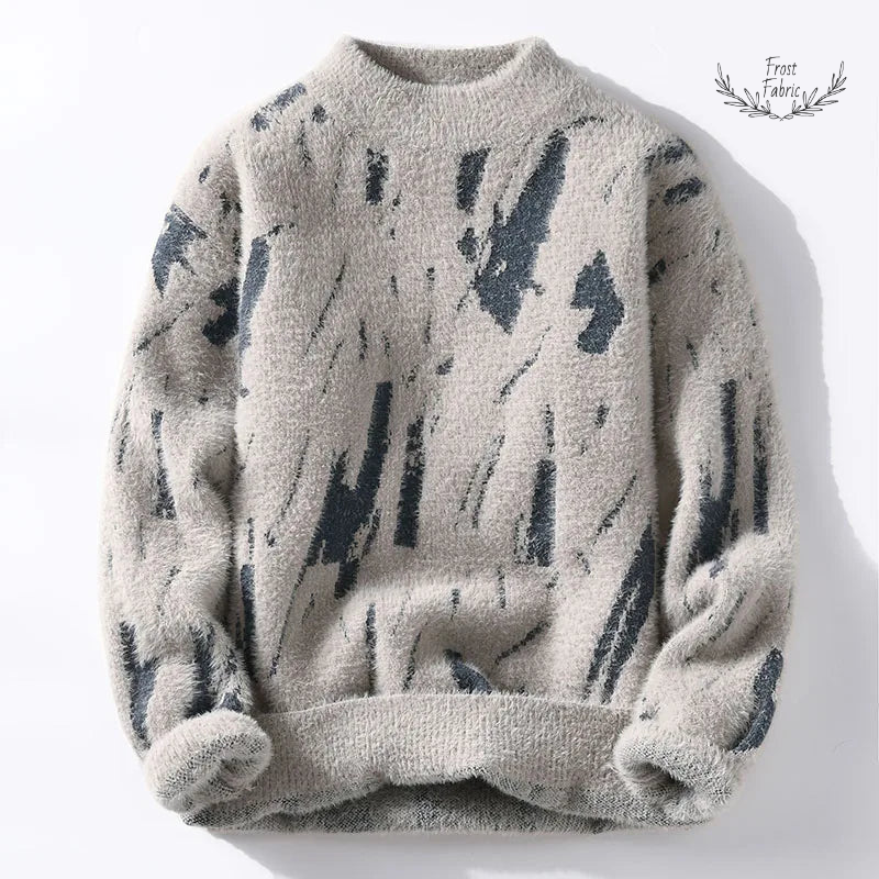 Frost & Fabric Men's Premium Knitted Casual Pullover Sweater - Loose Fit Round Neck