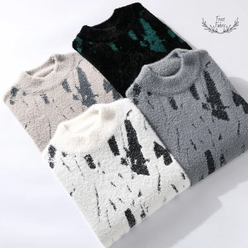 Frost & Fabric Men's Premium Knitted Casual Pullover Sweater - Loose Fit Round Neck