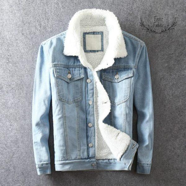 Men's Premium Sherpa-Lined Denim Jacket: Warm Winter Jean Coat, Dual Colors