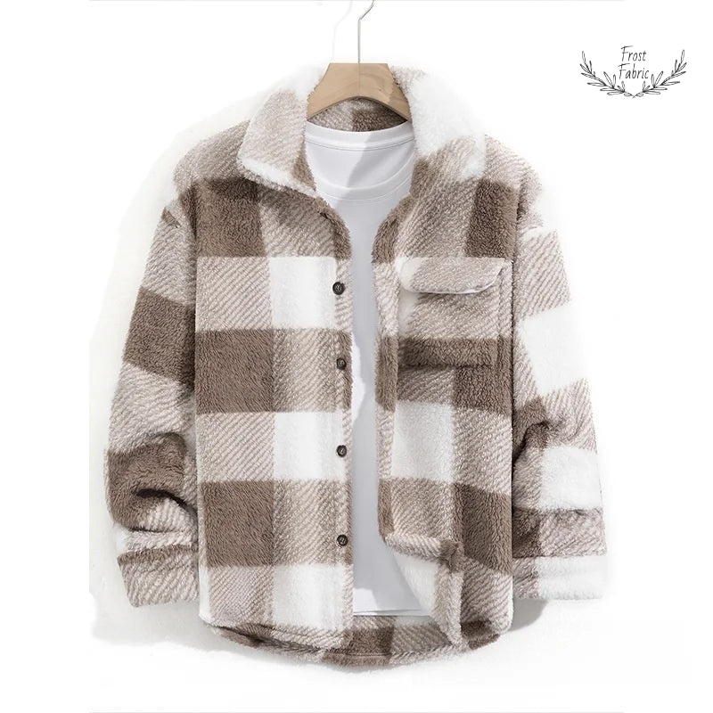 Men's Stylish Plaid Button-Up Jacket: Breathable, Loose Fit Outerwear for Spring