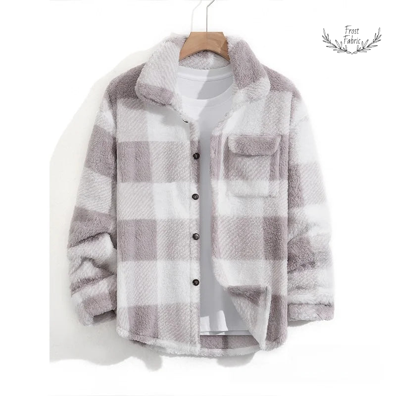 Men's Stylish Plaid Button-Up Jacket: Breathable, Loose Fit Outerwear for Spring