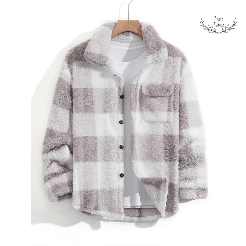 Men's Stylish Plaid Button-Up Jacket: Breathable, Loose Fit Outerwear for Spring