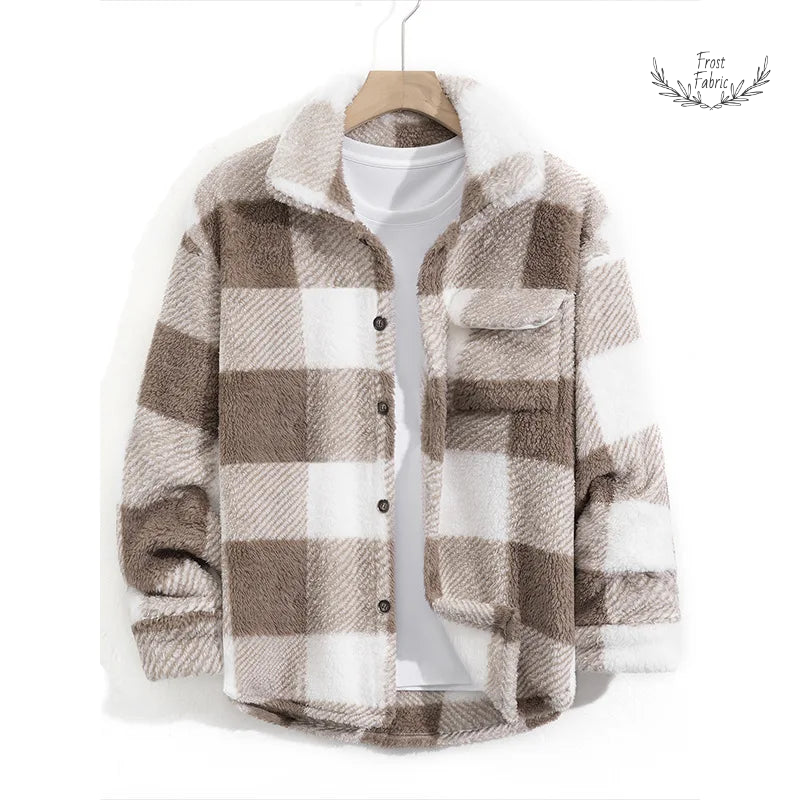 Men's Stylish Plaid Button-Up Jacket: Breathable, Loose Fit Outerwear for Spring