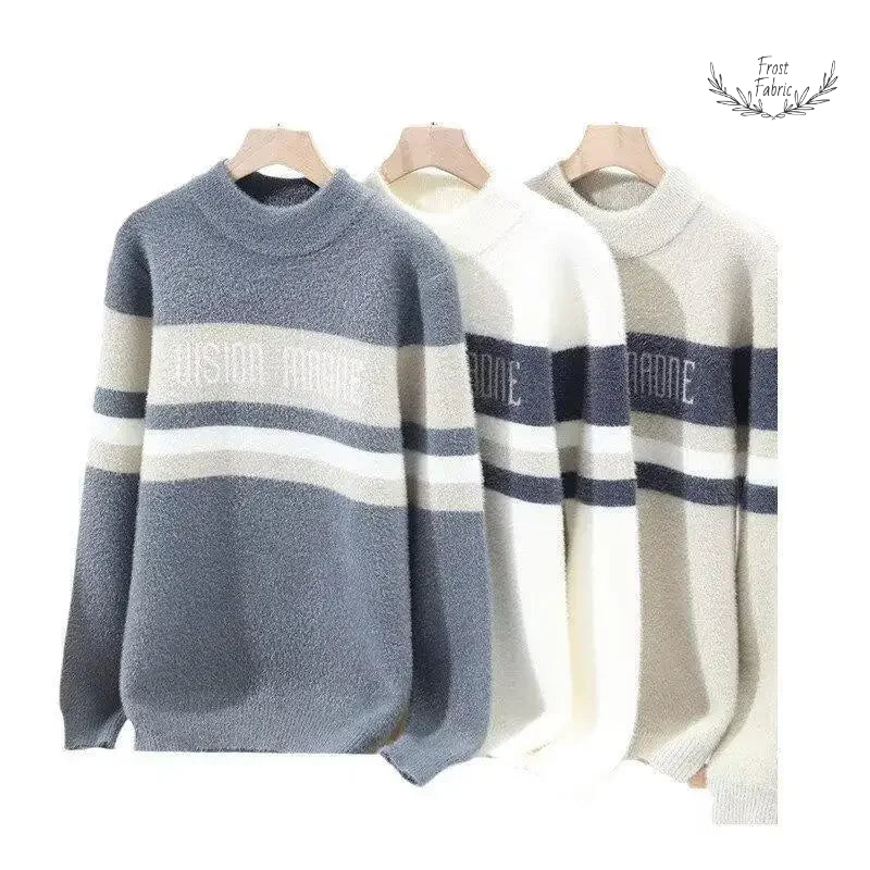 Men's Thick Loose-Fit Knitted Sweater: Autumn Winter Japanese Casual Top