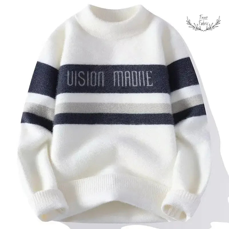 Men's Thick Loose-Fit Knitted Sweater: Autumn Winter Japanese Casual Top