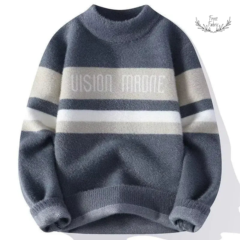 Men's Thick Loose-Fit Knitted Sweater: Autumn Winter Japanese Casual Top