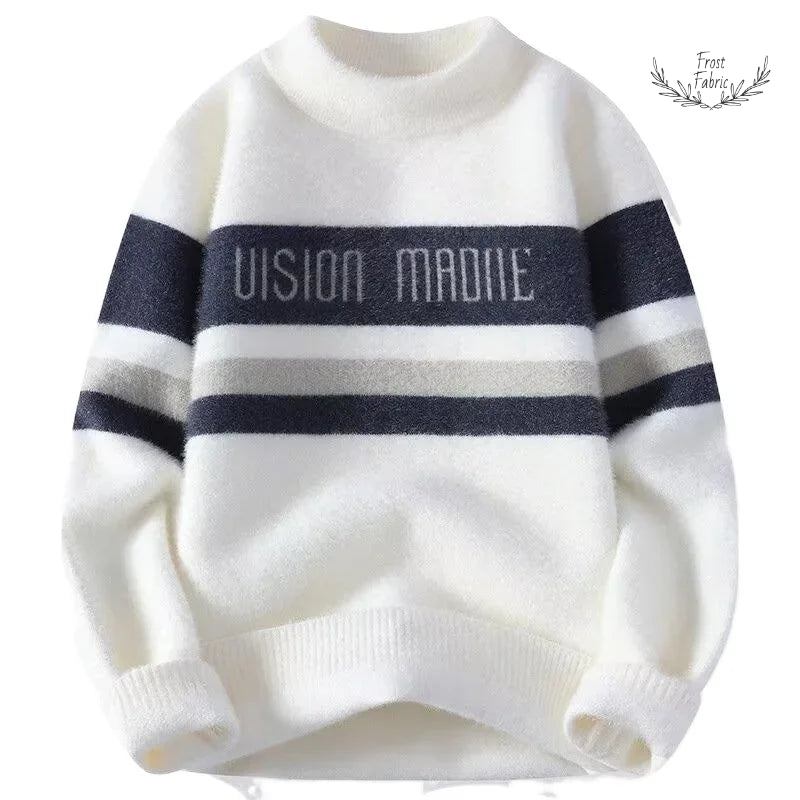 Men's Thick Loose-Fit Knitted Sweater: Autumn Winter Japanese Casual Top