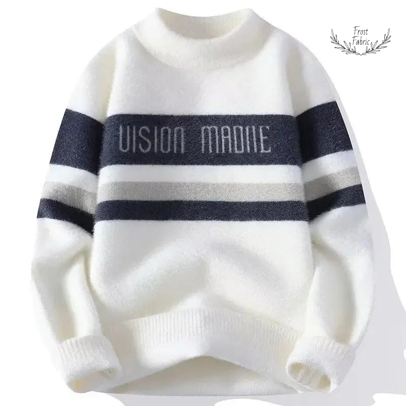 Men's Thick Loose-Fit Knitted Sweater: Autumn Winter Japanese Casual Top