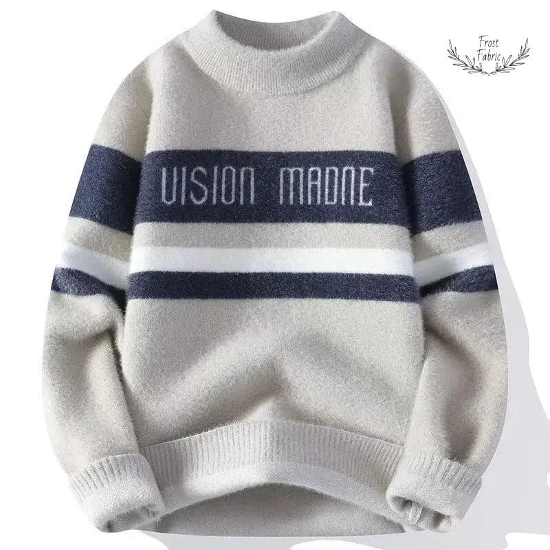 Men's Thick Loose-Fit Knitted Sweater: Autumn Winter Japanese Casual Top