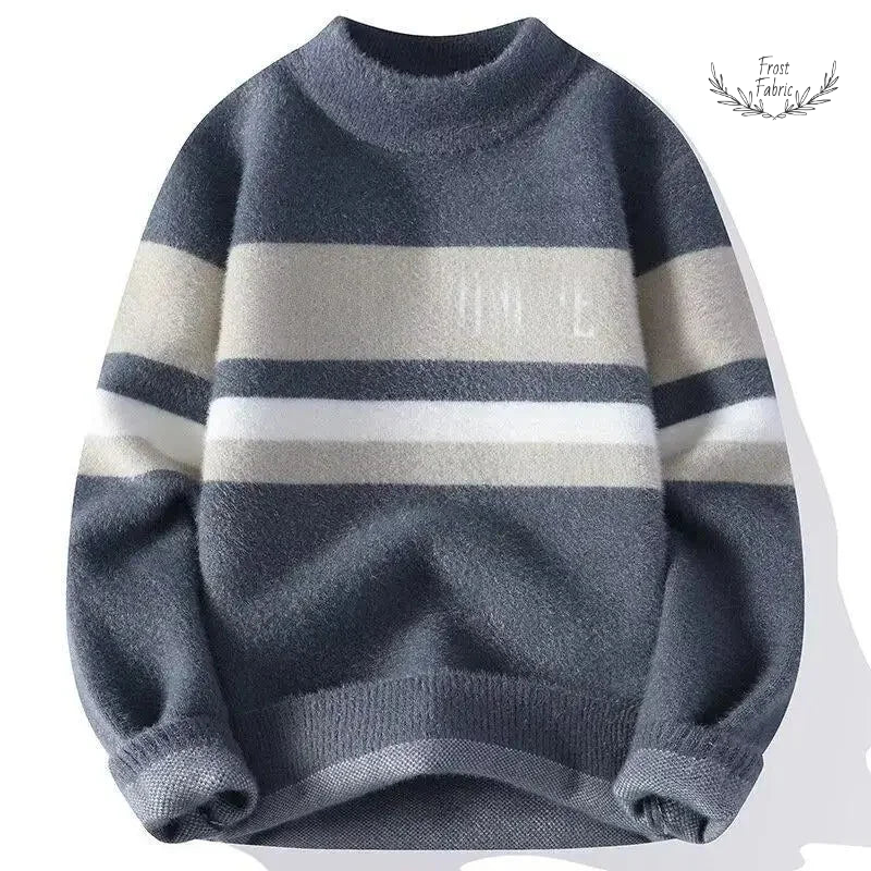Men's Thick Loose-Fit Knitted Sweater: Autumn Winter Japanese Casual Top