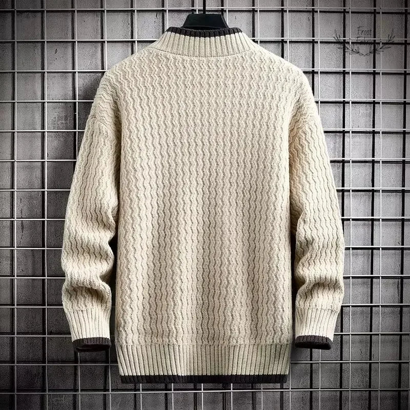 Men's Trendy Korean Loose Knit Sweater Jacket for Autumn Winter