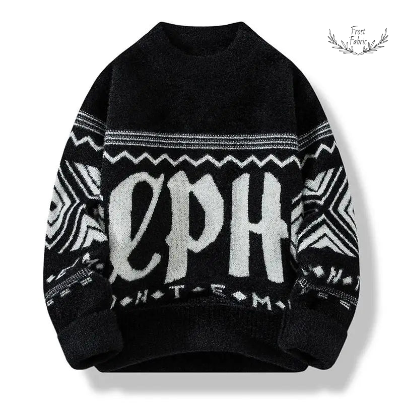 Men's Warm Striped Pullover Hoodie: Cozy Casual Autumn Winter Knitwear