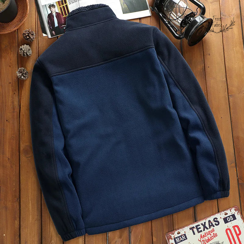 Plush Colorblock Fleece Zip Jacket with Sherpa Collar for Cozy Everyday Comfort