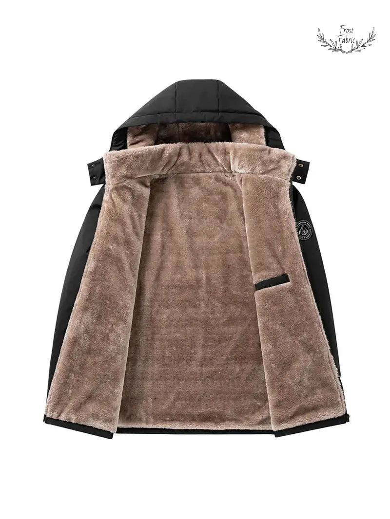 Premium Fleece-Lined Hooded Winter Puffer Jacket - Ultimate Warmth & Comfort