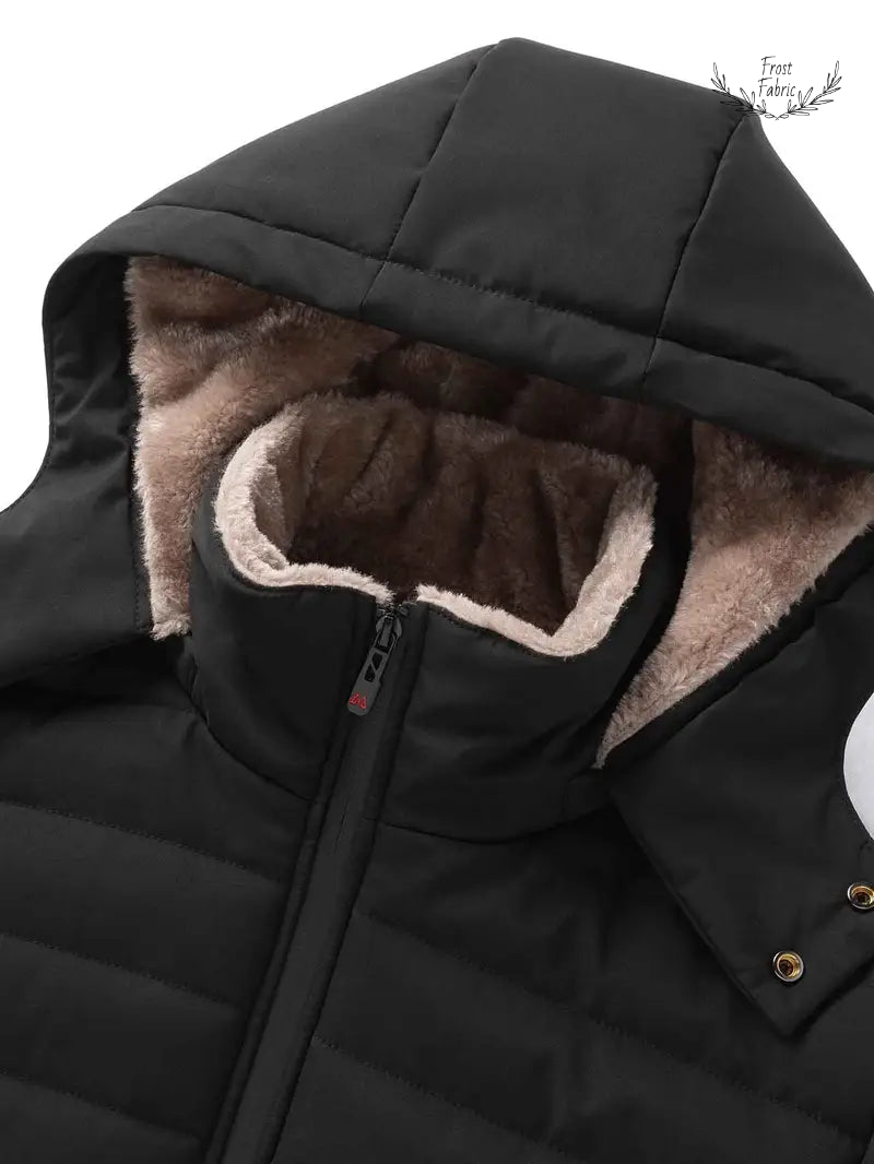 Premium Fleece-Lined Hooded Winter Puffer Jacket - Ultimate Warmth & Comfort