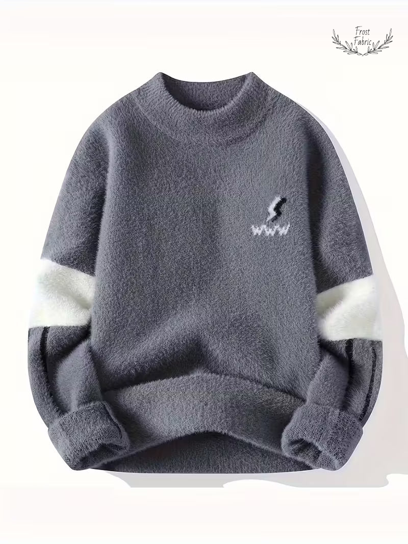 Premium Men's Urban Knit Pullover: Soft Ribbed Sweater for Winter Comfort