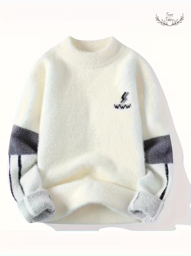 Premium Men's Urban Knit Pullover: Soft Ribbed Sweater for Winter Comfort