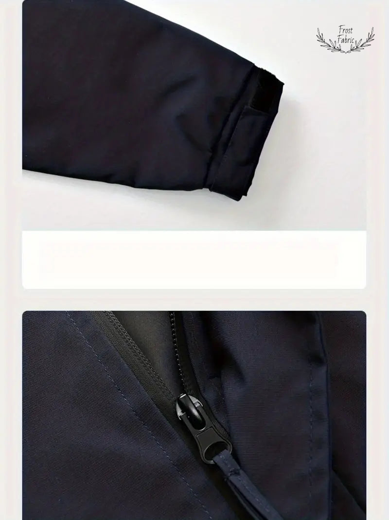 Stylish Men's Lightweight Color-Block Windbreaker Jacket with Adjustable Hood