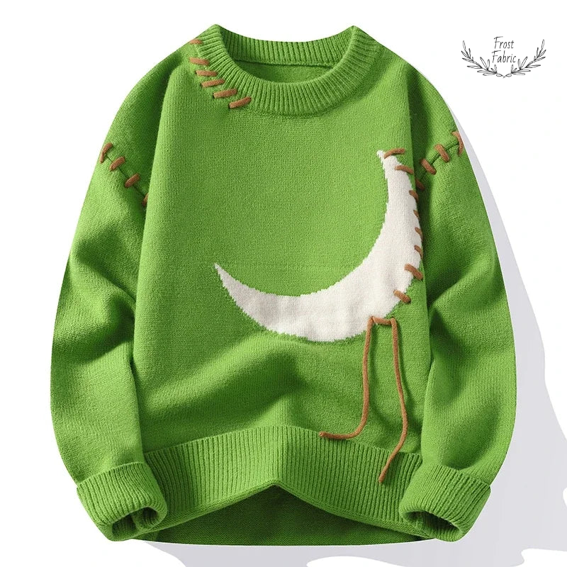 Trendy Korean Unisex Knit Pullover Sweater - Warm Crew Neck Style