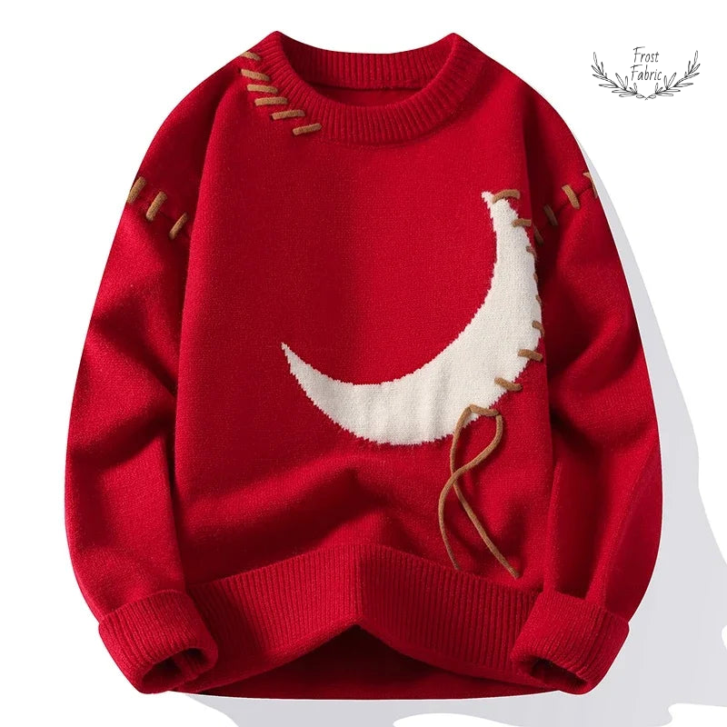 Trendy Korean Unisex Knit Pullover Sweater - Warm Crew Neck Style