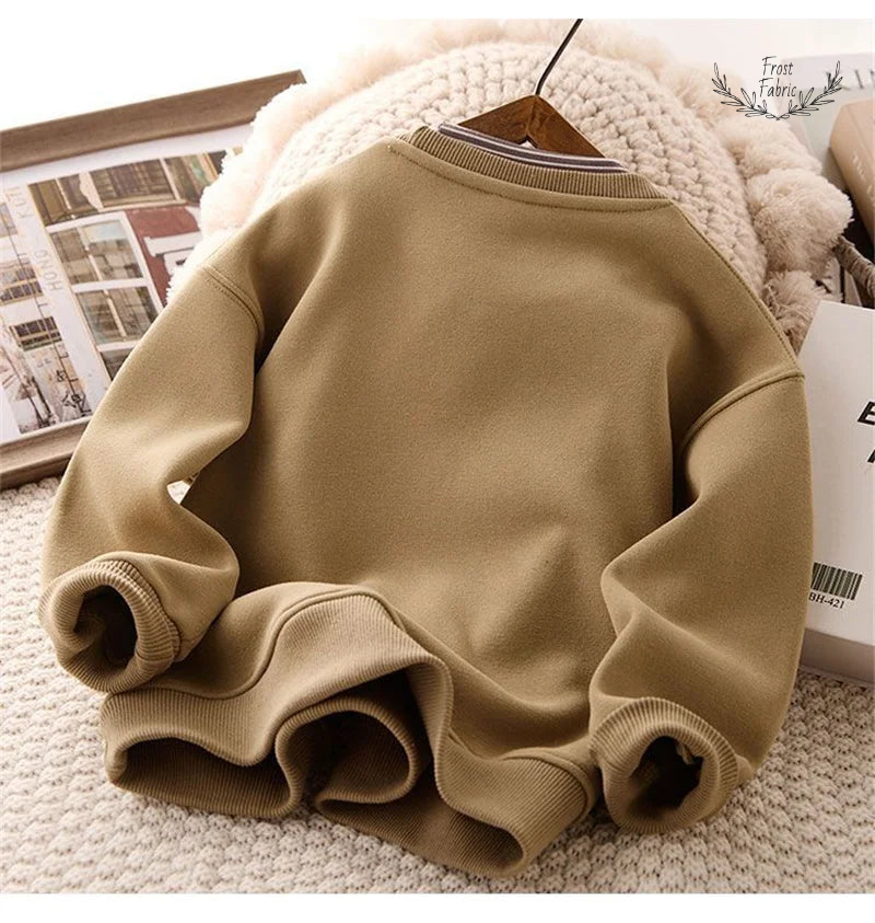 Ultra-Warm Kids Fleece-Lined Padded Pullover Sweatshirt Jacket for Boys & Girls