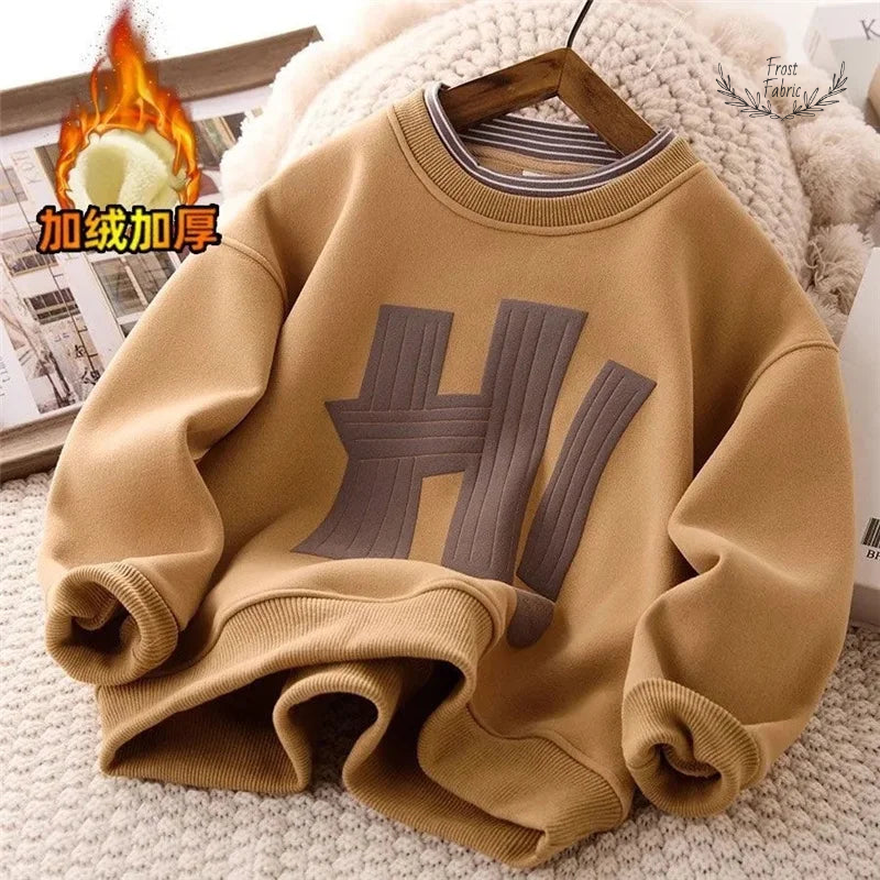 Ultra-Warm Kids Fleece-Lined Padded Pullover Sweatshirt Jacket for Boys & Girls