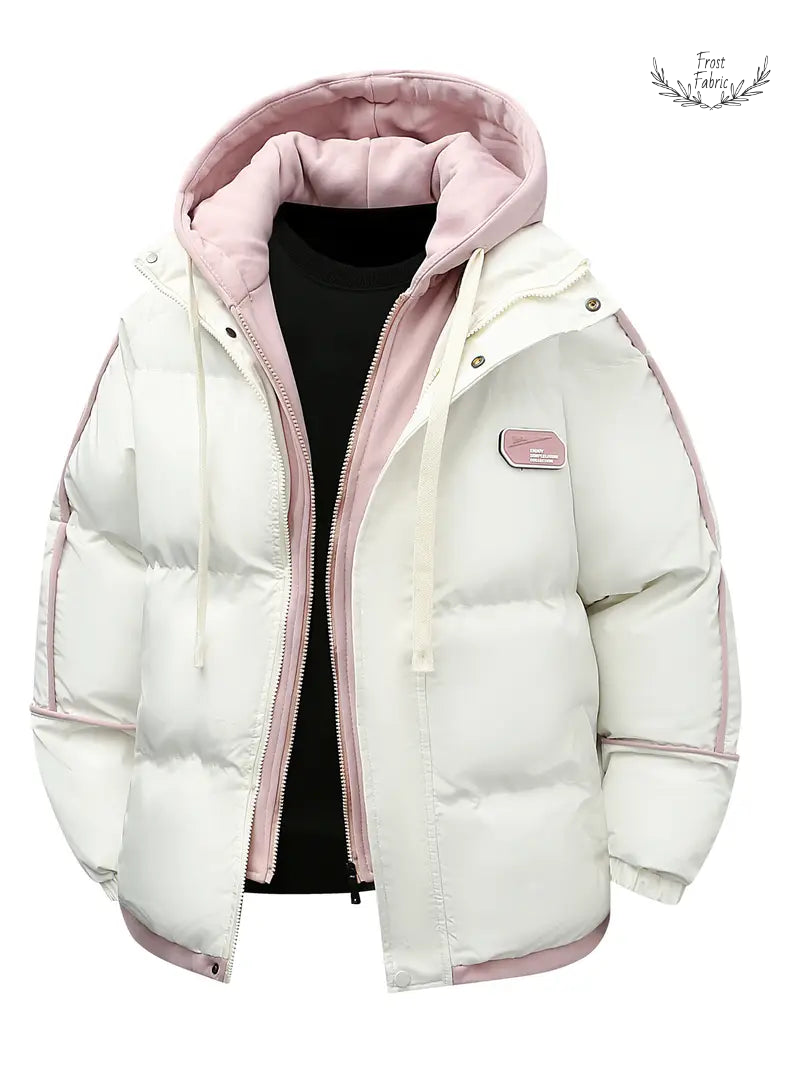 Ultra Warm Dual-Layer Hooded Puffer Jacket, Windproof Soft Lined Winter Essential