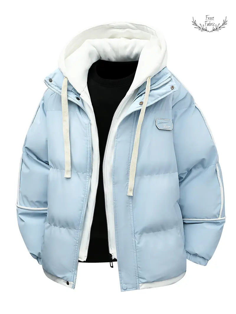 Ultra Warm Dual-Layer Hooded Puffer Jacket, Windproof Soft Lined Winter Essential