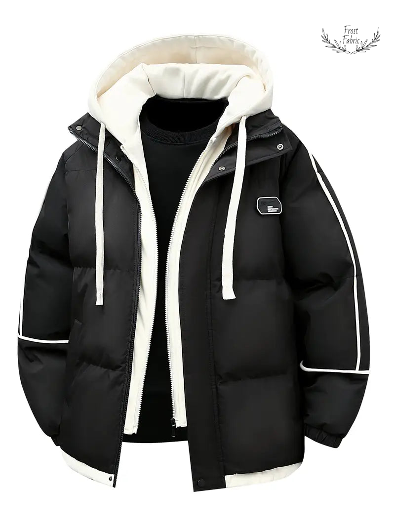 Ultra Warm Dual-Layer Hooded Puffer Jacket, Windproof Soft Lined Winter Essential