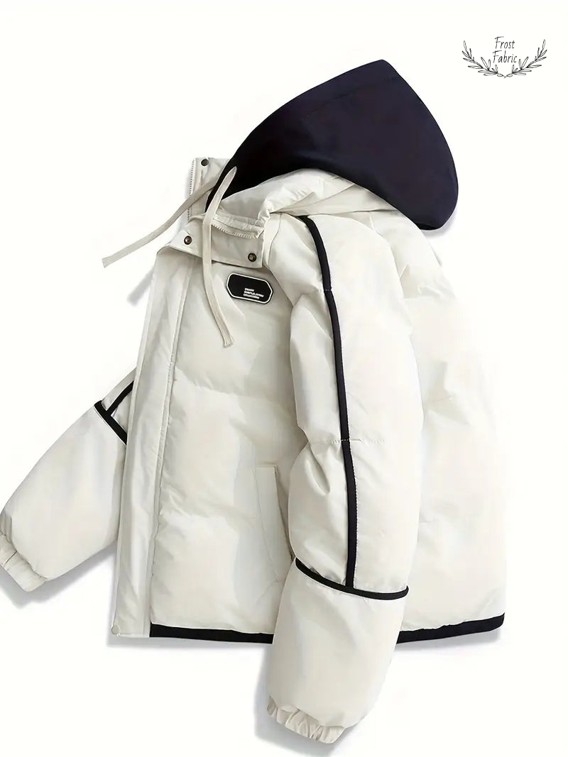 Ultra Warm Dual-Layer Hooded Puffer Jacket, Windproof Soft Lined Winter Essential
