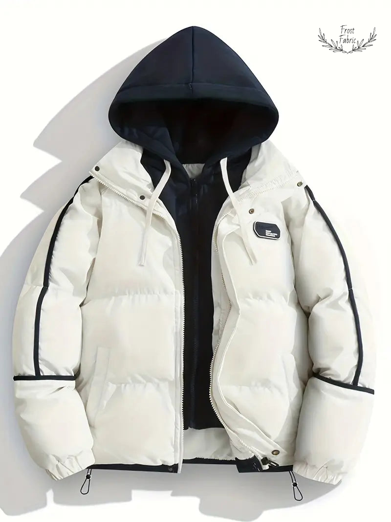 Ultra Warm Dual-Layer Hooded Puffer Jacket, Windproof Soft Lined Winter Essential