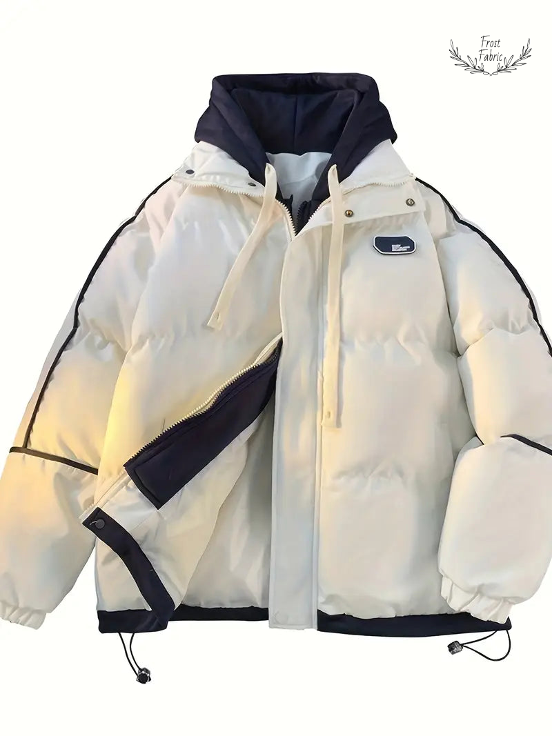 Ultra Warm Dual-Layer Hooded Puffer Jacket, Windproof Soft Lined Winter Essential