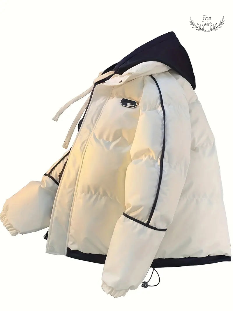 Ultra Warm Dual-Layer Hooded Puffer Jacket, Windproof Soft Lined Winter Essential