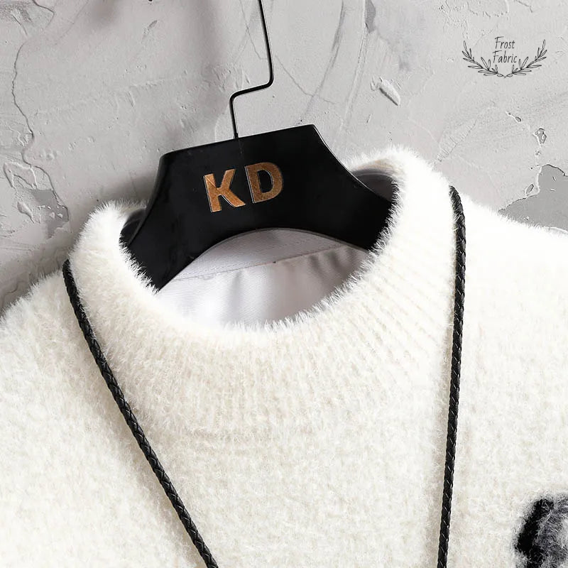 Warm Knitted Long Sleeve Men's Sweater - Thick Wool Casual Style