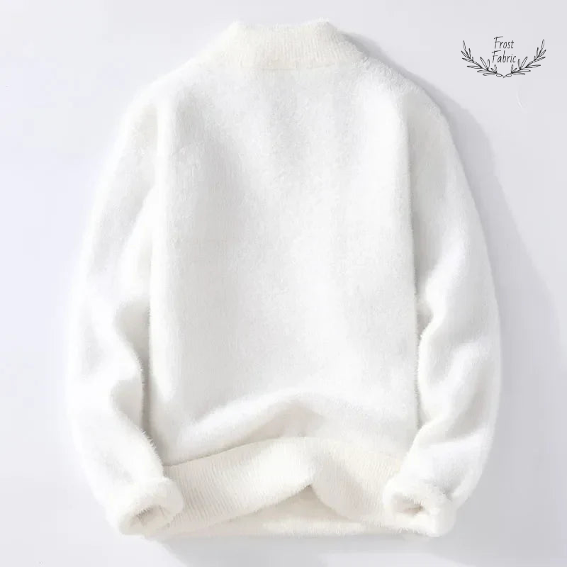 Warm Korean Style V-Neck Men's Wool Pullover Sweater for Autumn Winter