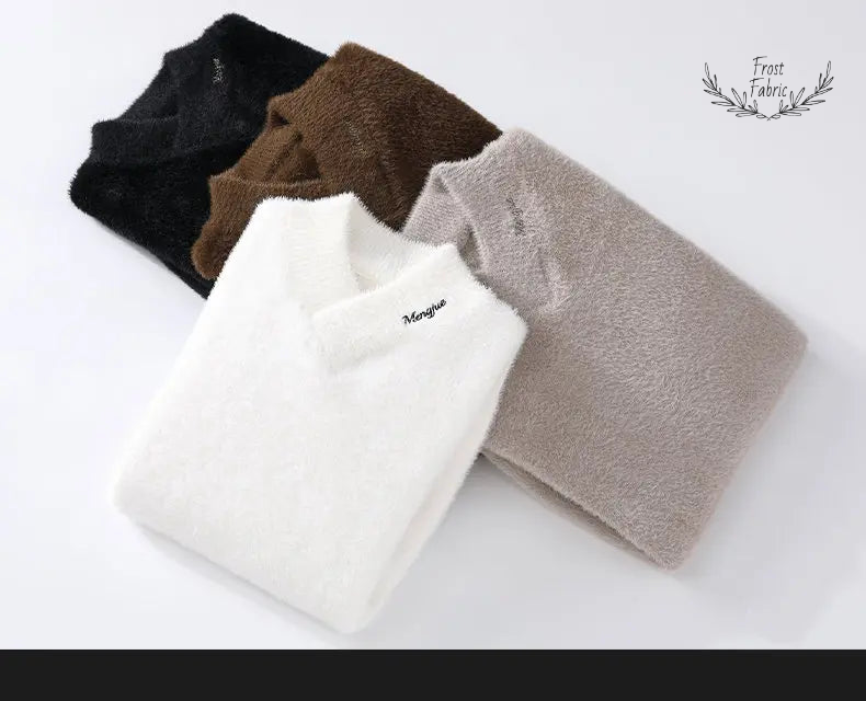 Warm Korean Style V-Neck Men's Wool Pullover Sweater for Autumn Winter