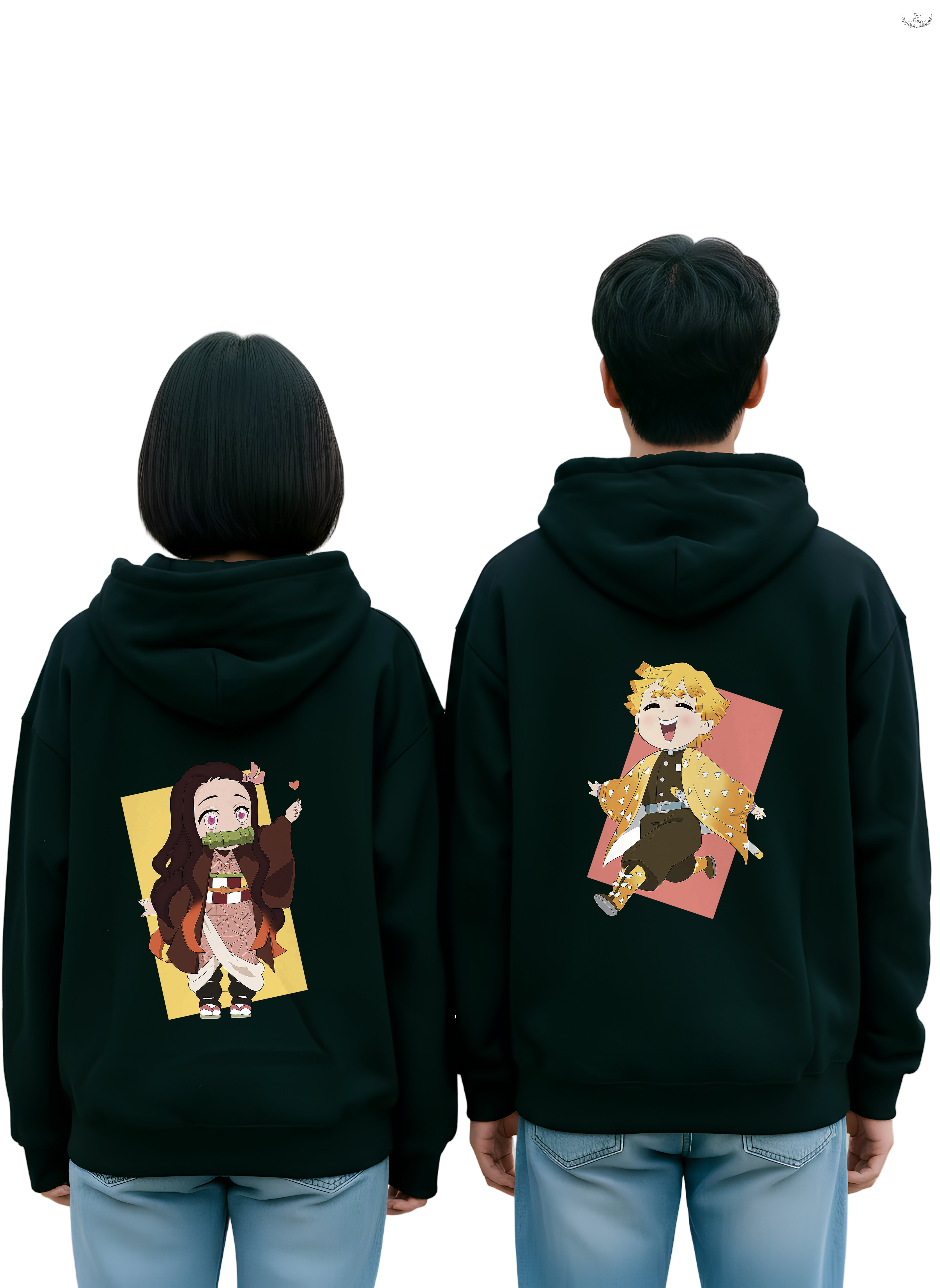 Zenitsu Nezuko Demon Slayer Heavyweight Oversized Couple Hoodie - Warm Cotton Fleece