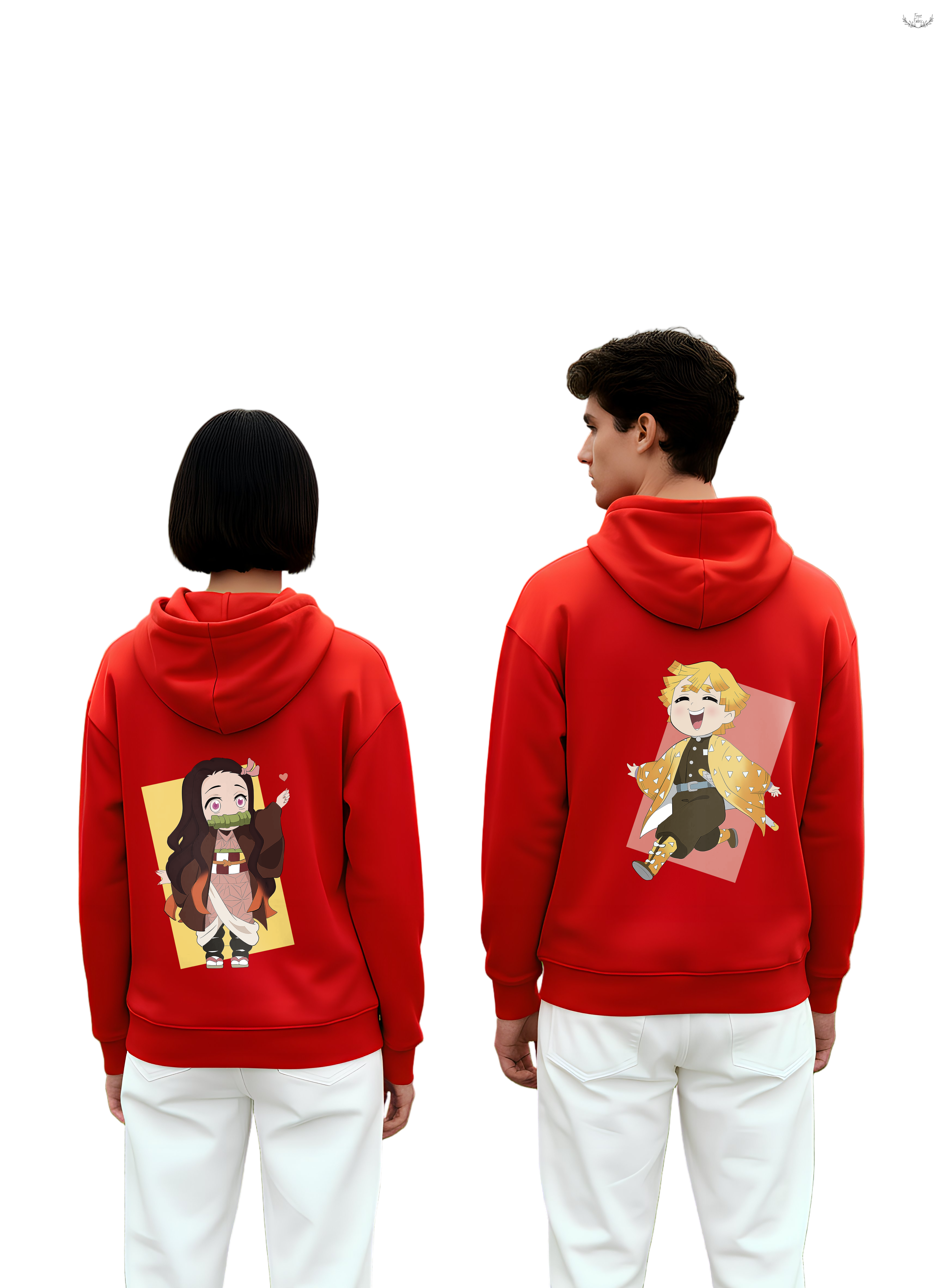 Zenitsu Nezuko Demon Slayer Heavyweight Oversized Couple Hoodie - Warm Cotton Fleece