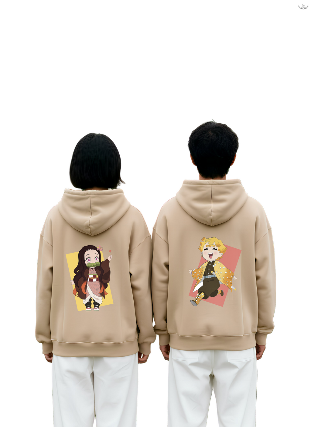 Zenitsu Nezuko Demon Slayer Heavyweight Oversized Couple Hoodie - Warm Cotton Fleece